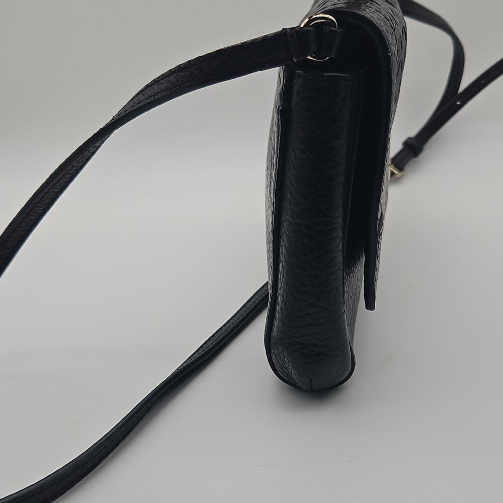 Kate Spade Perry Lane Greer Crossbody Black Pebbled Leather Bag Latice Laser Cut - Picture 9 of 12